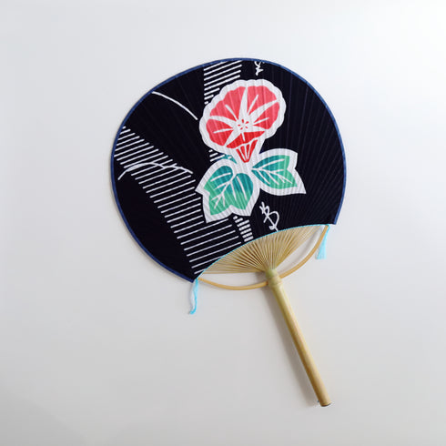 房州うちわ 中万月型「朝顔」